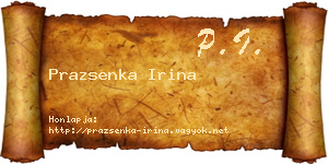 Prazsenka Irina névjegykártya